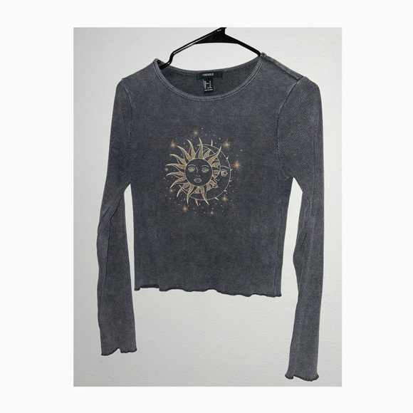 Forever 21 Sun and Moon Long Sleeve Shirt, Size S - Picture 2 of 6